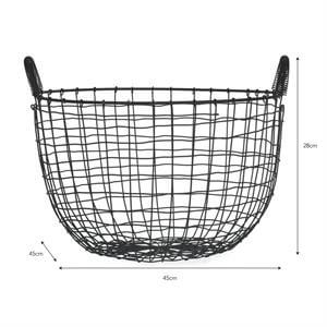 Wirework Storage Basket Black Large